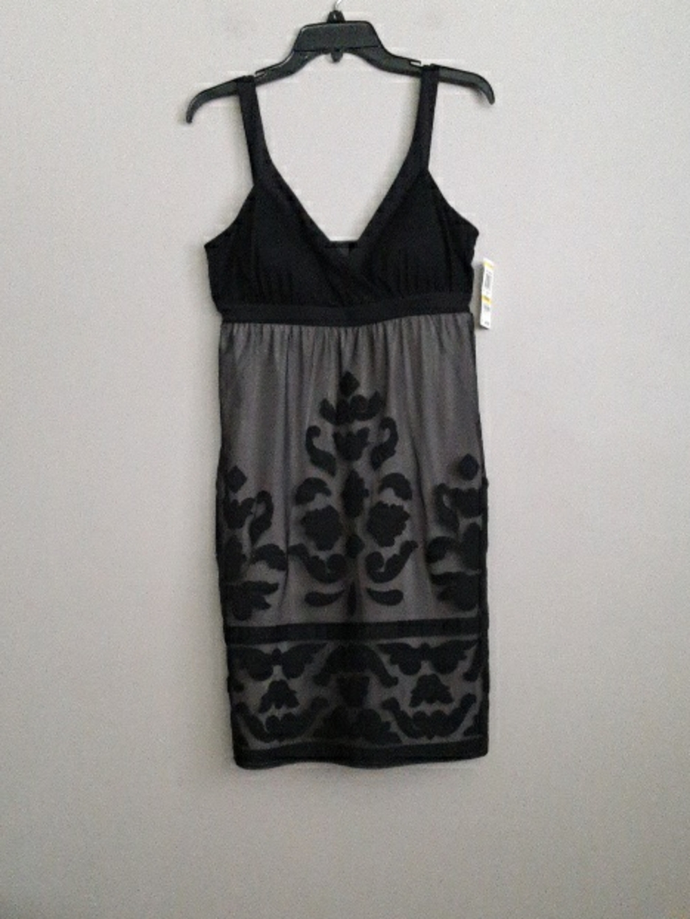 INC International Concepts Black Romance  Dress with Lace Overlay